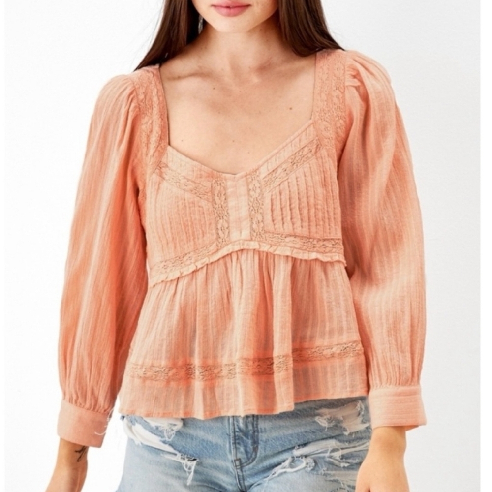 AE Peachy Babydoll Long Sleeved Top - Picture 2 of 11